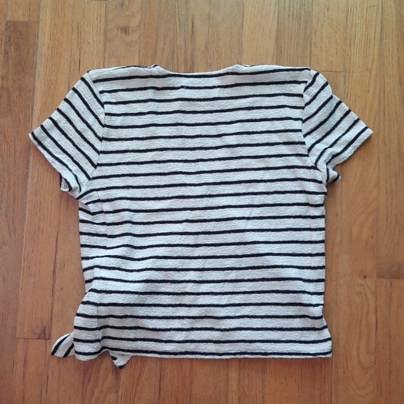 Madewell Stripped Wrap Tie Shirt - Picture 5 of 7